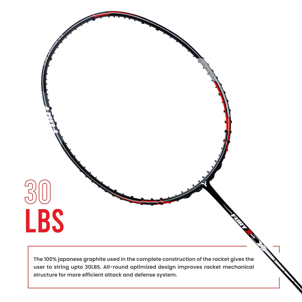 Young Fury X Lite (78 g, 30 LBS) Unstrung Badminton Racquet with Full Cover (Black Green) Young Fury X Lite (78 g, 30 LBS) Unstrung Badminton Racquet with Full Cover (Black Green)