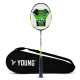 YOUNG Fury 7 Graphite Lightweight Professional Badminton Racket, Head Light, High Modulus Graphite, Strung, (Black/Yellow), Includes Full Cover YOUNG Fury 7 Graphite Lightweight Professional Badminton Racket, Head Light, High Modulus Graphite, Strung, (Black/Yellow), Includes Full Cover