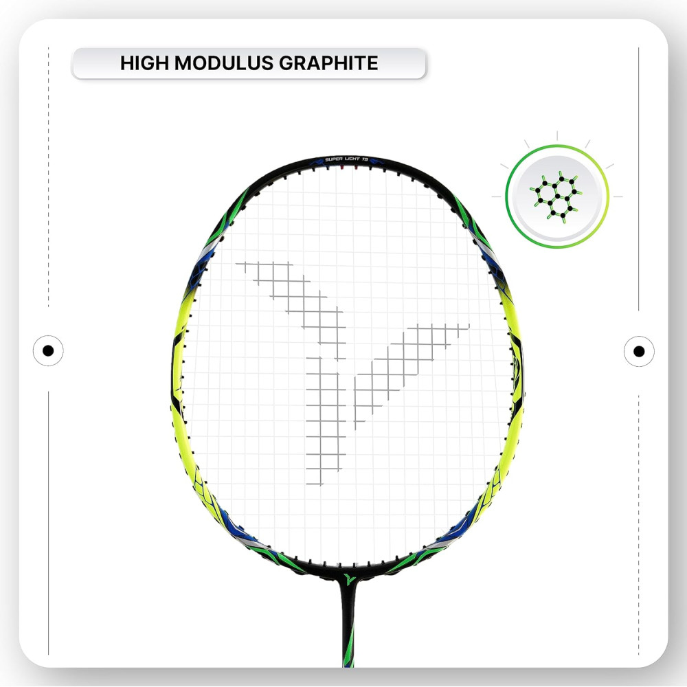 YOUNG Fury 7 Graphite Lightweight Professional Badminton Racket, Head Light, High Modulus Graphite, Strung, (Black/Yellow), Includes Full Cover YOUNG Fury 7 Graphite Lightweight Professional Badminton Racket, Head Light, High Modulus Graphite, Strung, (Black/Yellow), Includes Full Cover