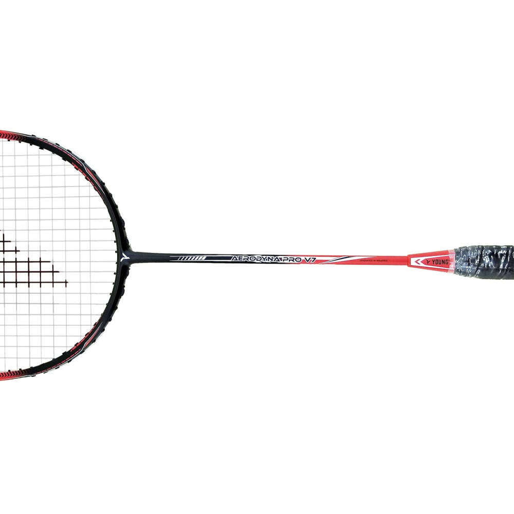 YOUNG (Malaysia) AERODYNA PRO-V7 Graphite Lightweight Professional Badminton Racket, 75grams, High Modulus Graphite, Strung, (Tension Upto 33 LBS), Includes Stylish Full Cover YOUNG (Malaysia) AERODYNA PRO-V7 Graphite Lightweight Professional Badminton Racket, 75grams, High Modulus Graphite, Strung, (Tension Upto 33 LBS), Includes Stylish Full Cover