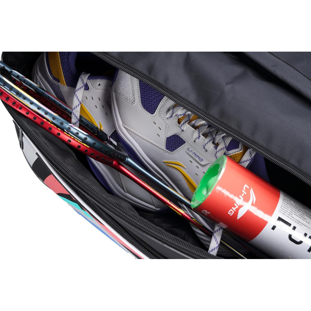Li-Ning Panther Double Zipper Polyester Badminton Kit Bag| Stash Pocket | Ample Storage | Unisex - Men, Boys, Girls, Women