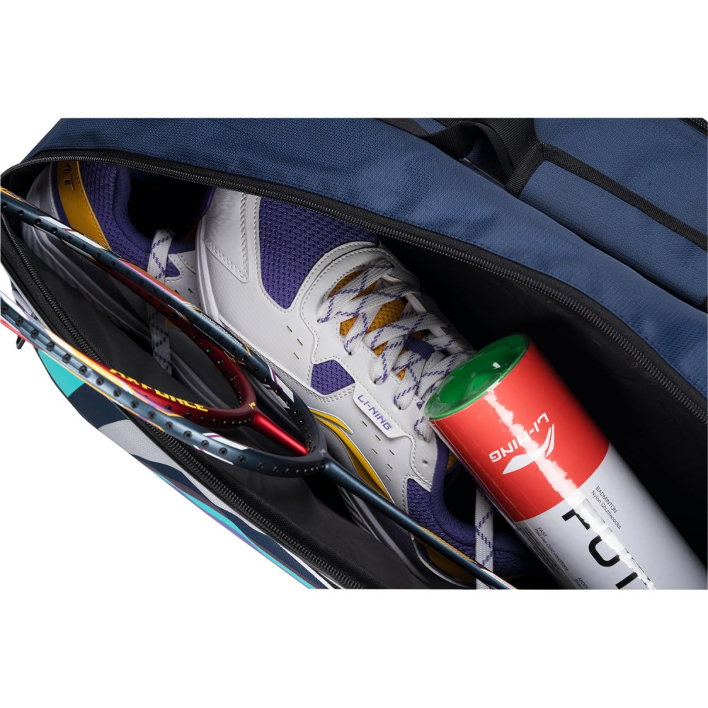Li-Ning Panther Double Zipper Polyester Badminton Kit Bag| Stash Pocket | Ample Storage | Unisex - Men, Boys, Girls, Women
