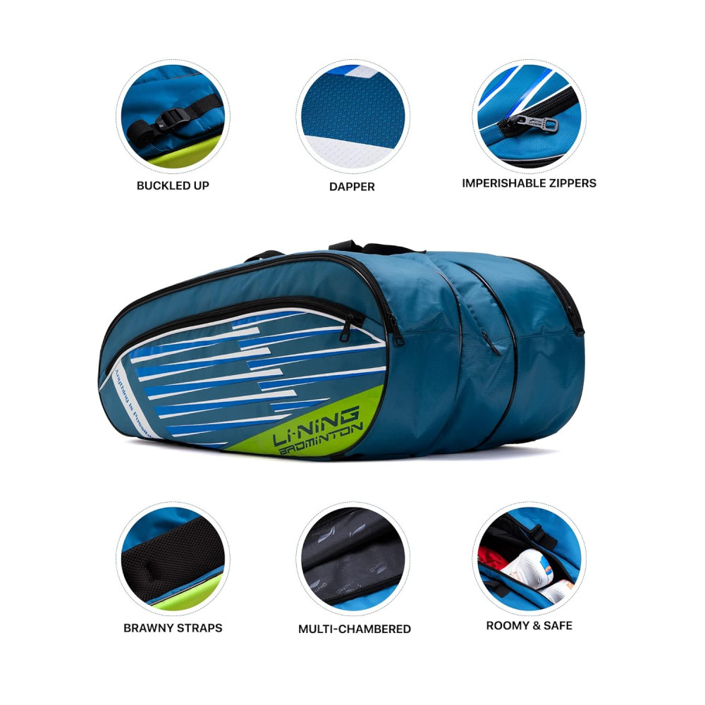 Li-Ning Flash Triple Zipper Polyester Badminton Kit Bag Li-Ning Flash Triple Zipper Polyester Badminton Kit Bag