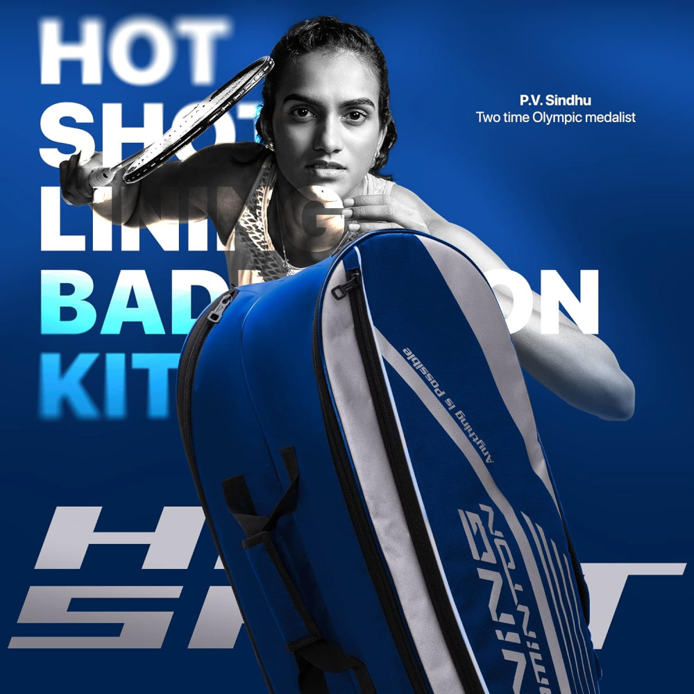 Li-Ning Hot Shot Triple Zipper Polyester Badminton Kit Bag | Easy - Access Compartments | Spacious | Unisex - Men, Boys, Girls, Women
