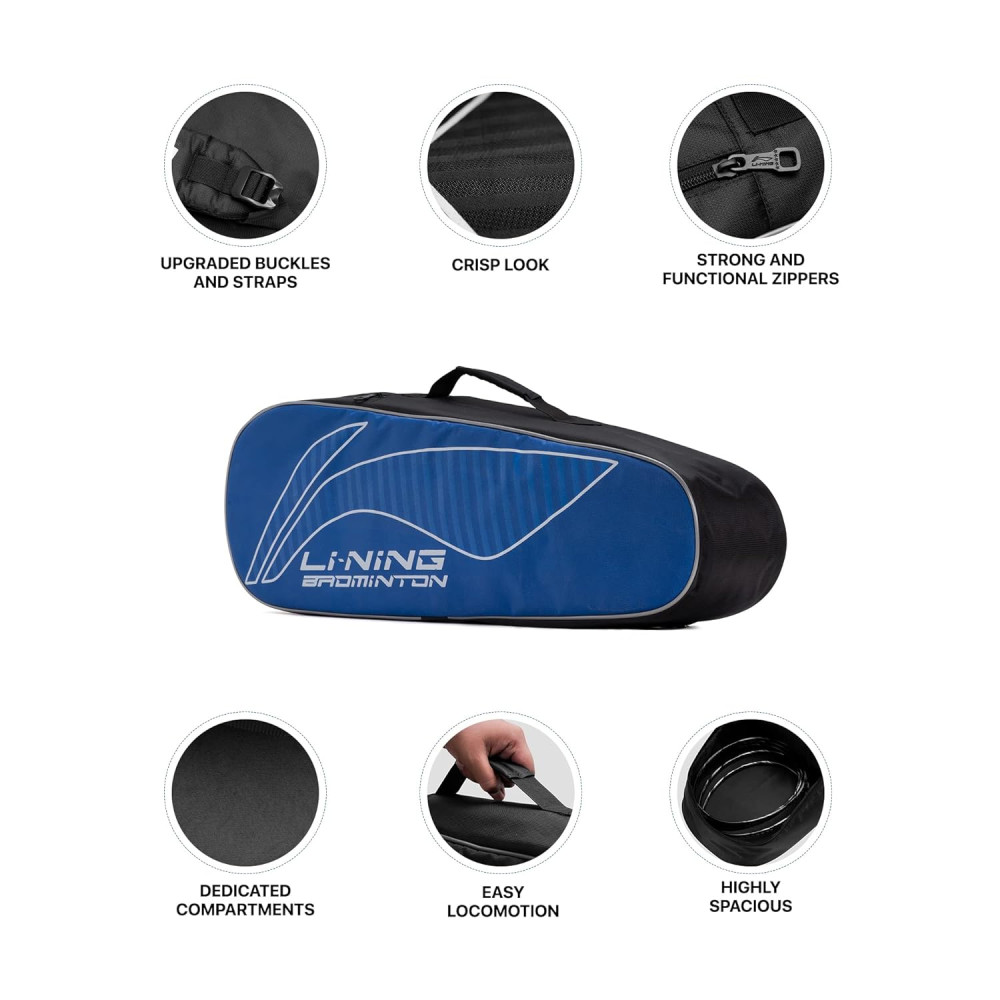 Li-Ning All Star Single Zip Polyester Badminton Kit Bag (Black, Large) | Dedicated Compartments | Unisex - Men, Boys, Girls, Women Li-Ning All Star Single Zip Polyester Badminton Kit Bag (Black, Large) | Dedicated Compartments | Unisex - Men, Boys, Girls, Women