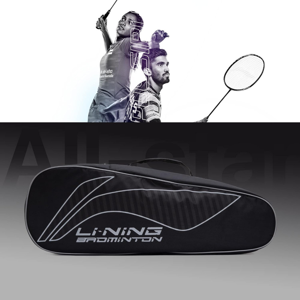 Li-Ning All Star Single Zip Polyester Badminton Kit Bag (Black, Large) | Dedicated Compartments | Unisex - Men, Boys, Girls, Women Li-Ning All Star Single Zip Polyester Badminton Kit Bag (Black, Large) | Dedicated Compartments | Unisex - Men, Boys, Girls, Women