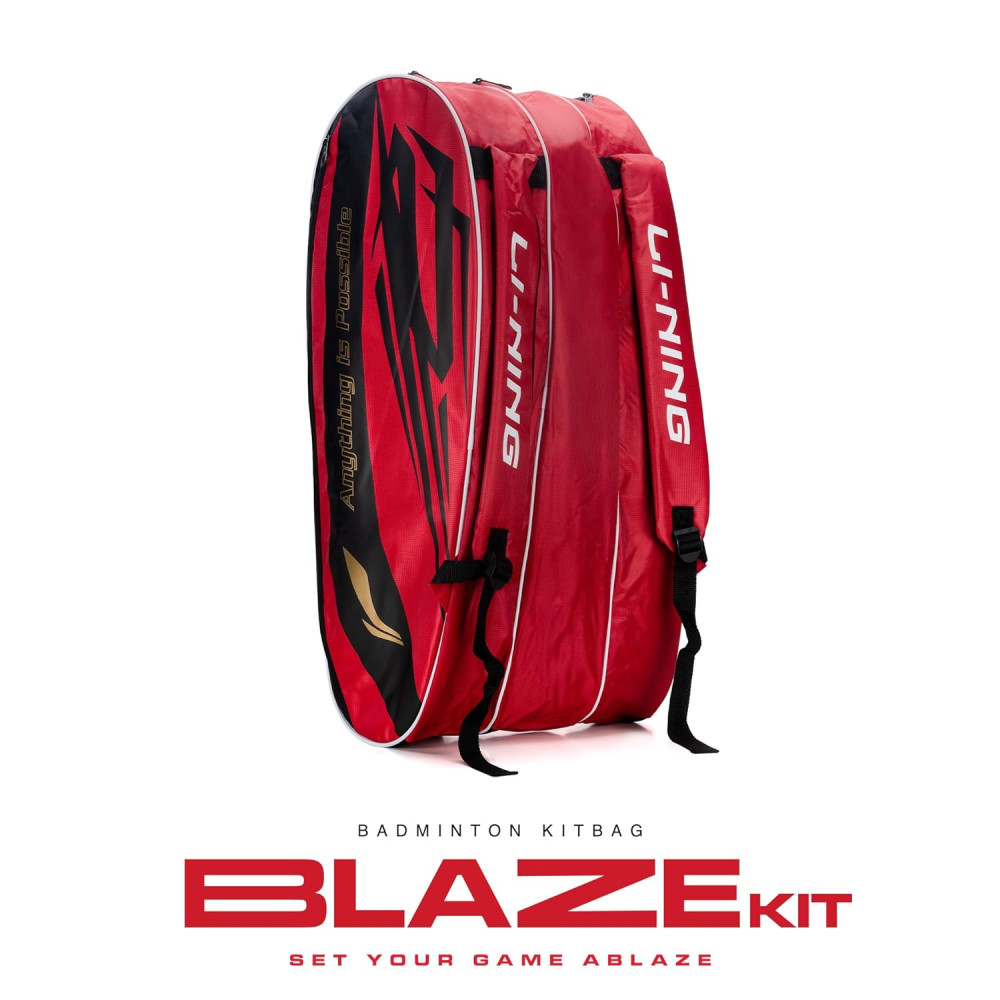 Li-Ning Blaze Triple Zipper Polyester Badminton Kit Bag Li-Ning Blaze Triple Zipper Polyester Badminton Kit Bag