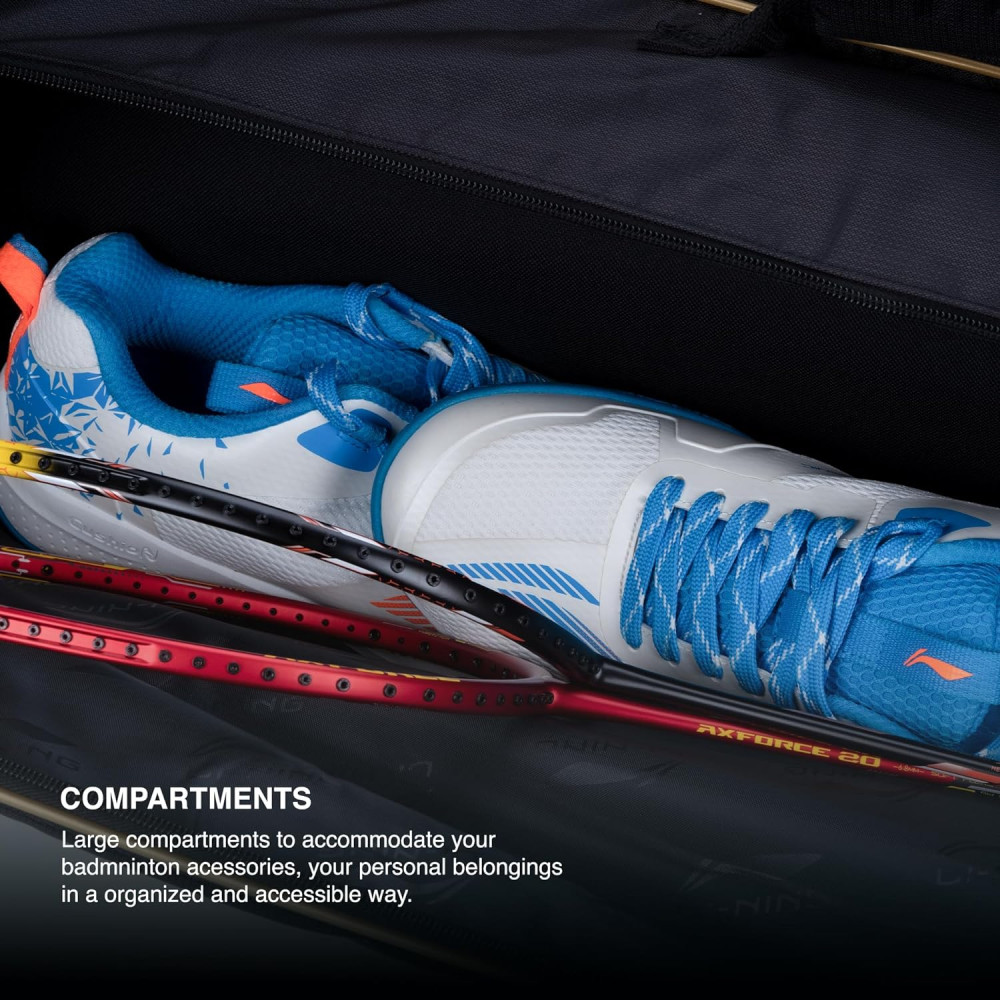 Li-Ning Stripe Double Zipper Polyester Badminton Kit Bag