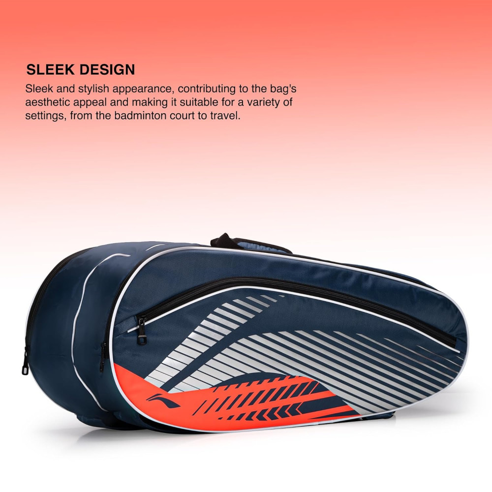 Li-Ning Stripe Double Zipper Polyester Badminton Kit Bag