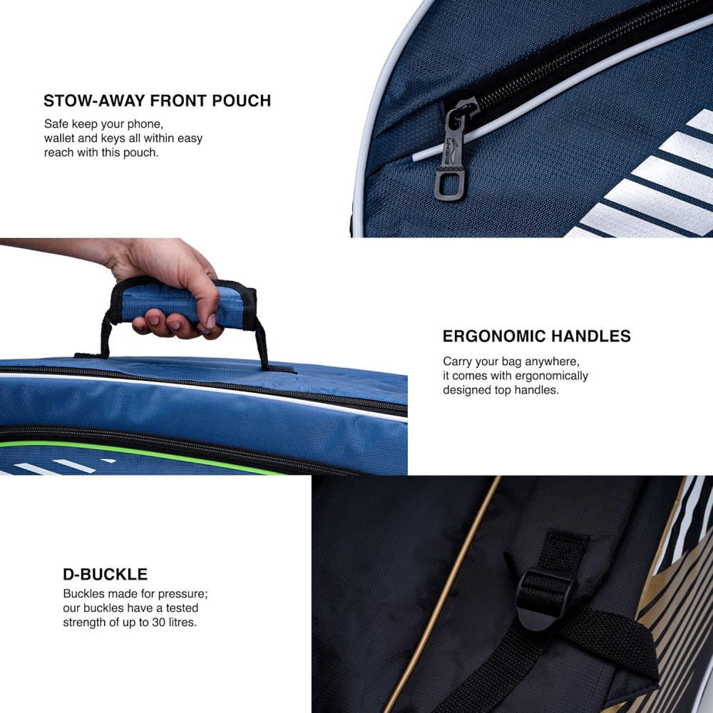 Li-Ning Stripe Double Zipper Polyester Badminton Kit Bag