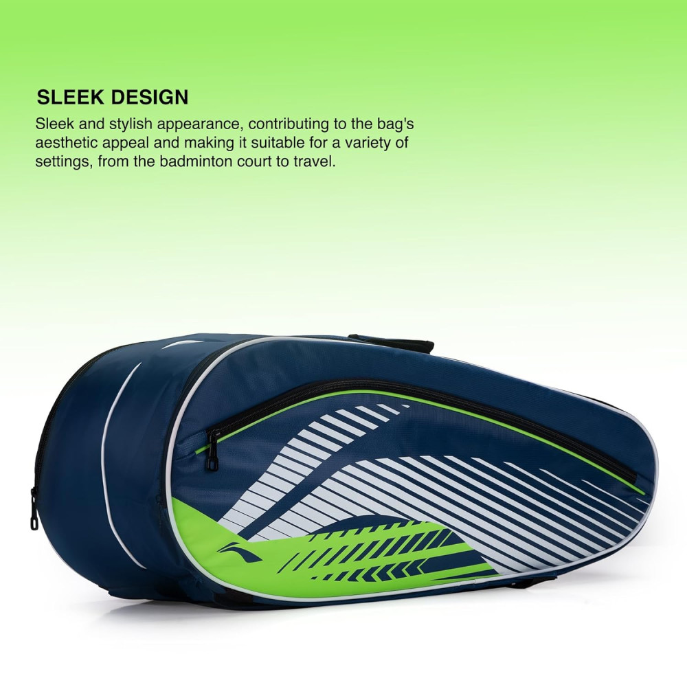 Li-Ning Stripe Double Zipper Polyester Badminton Kit Bag