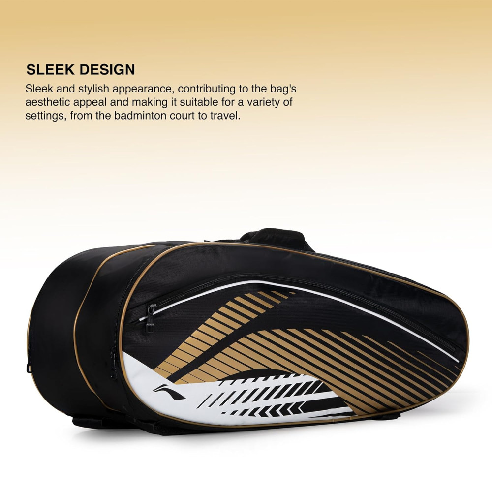 Li-Ning Stripe Double Zipper Polyester Badminton Kit Bag