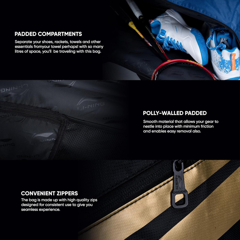Li-Ning Crato Triple Zipper Polyester Badminton Kit Bag