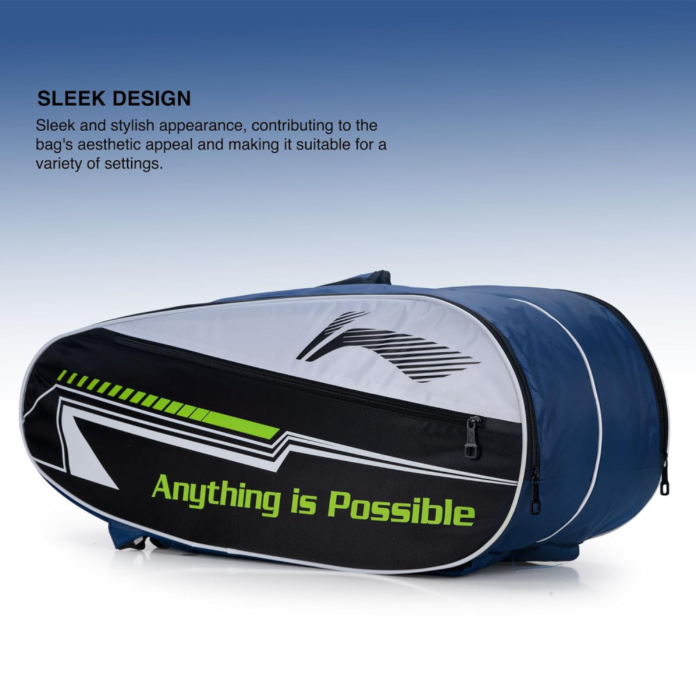 Li-Ning PaceCraft Double Zipper Polyester Badminton Kit Bag Li-Ning PaceCraft Double Zipper Polyester Badminton Kit Bag