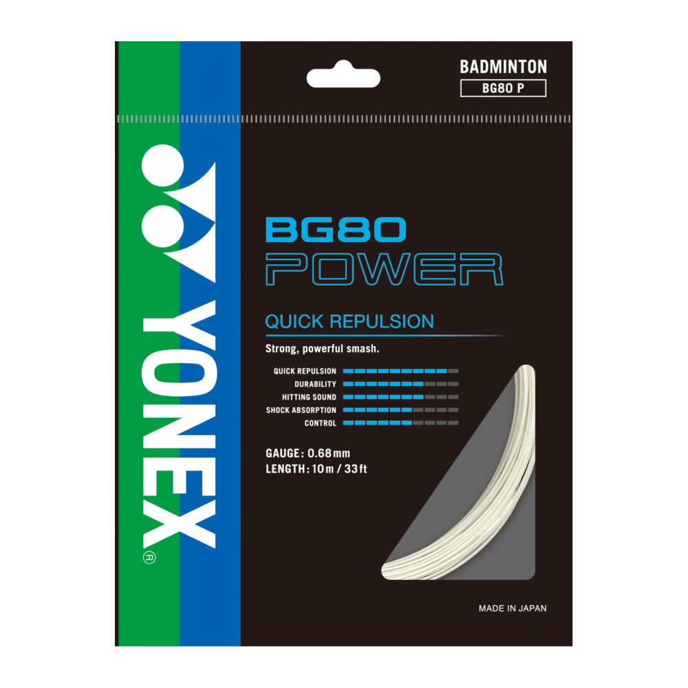 Yonex BG 80 Power Badminton String - 0.68 mm Gauge Yonex BG 80 Power Badminton String - 0.68 mm Gauge