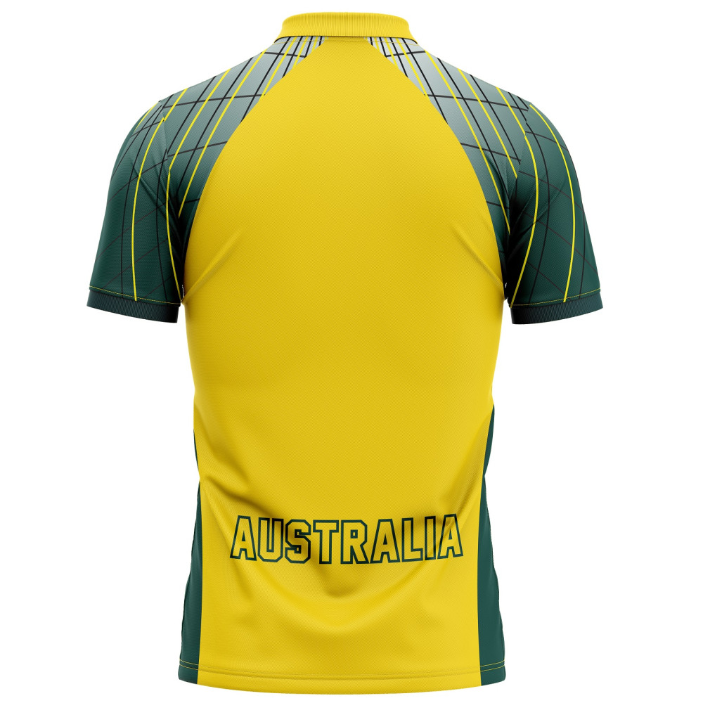 Australia Half Sleeves Cricket Fan Jersey - 100% Dryfit Polyester - With Name Personalization