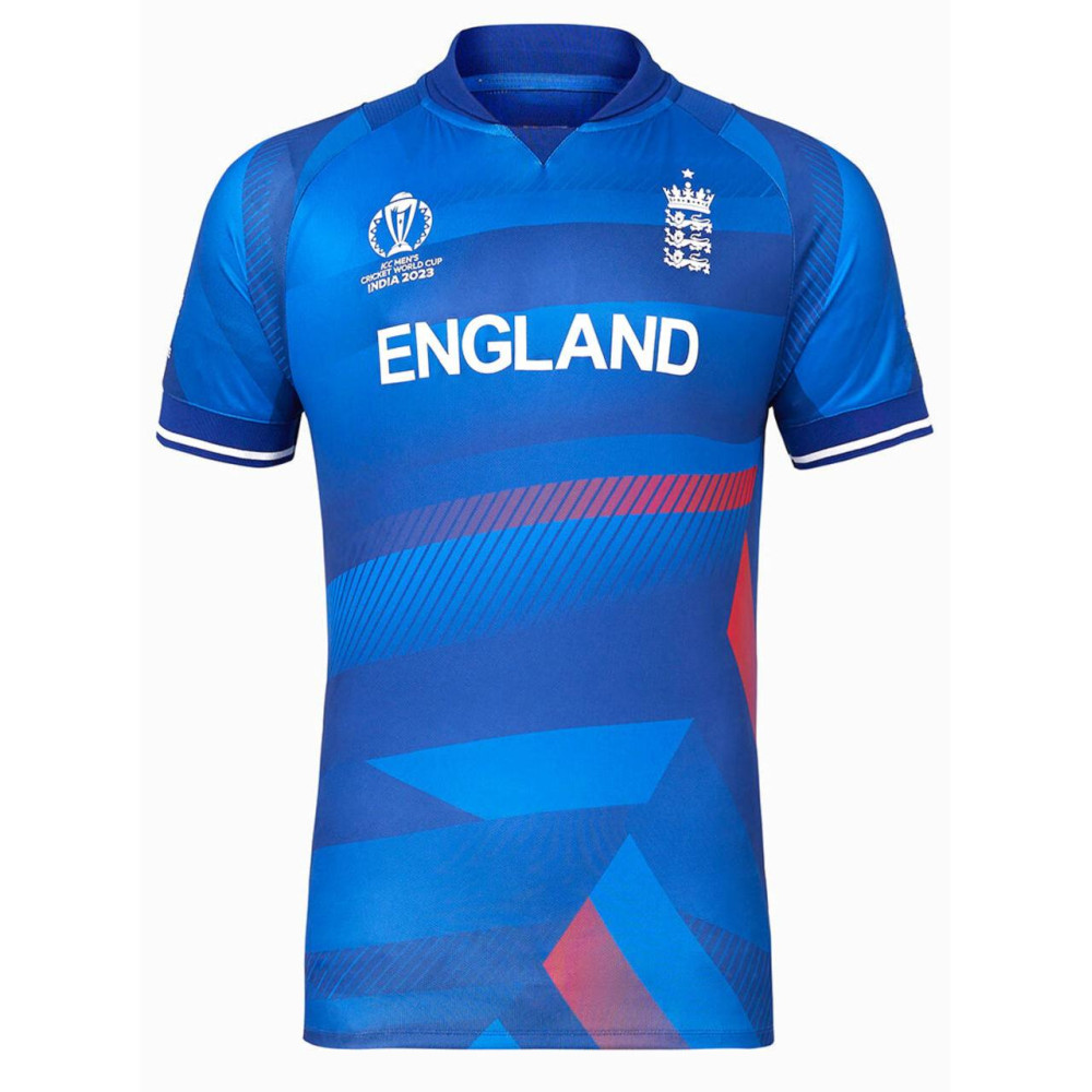 England Blue ODI World Cup 2023 Half Sleeves Cricket Fan Jersey - 100% Dryfit Polyester
