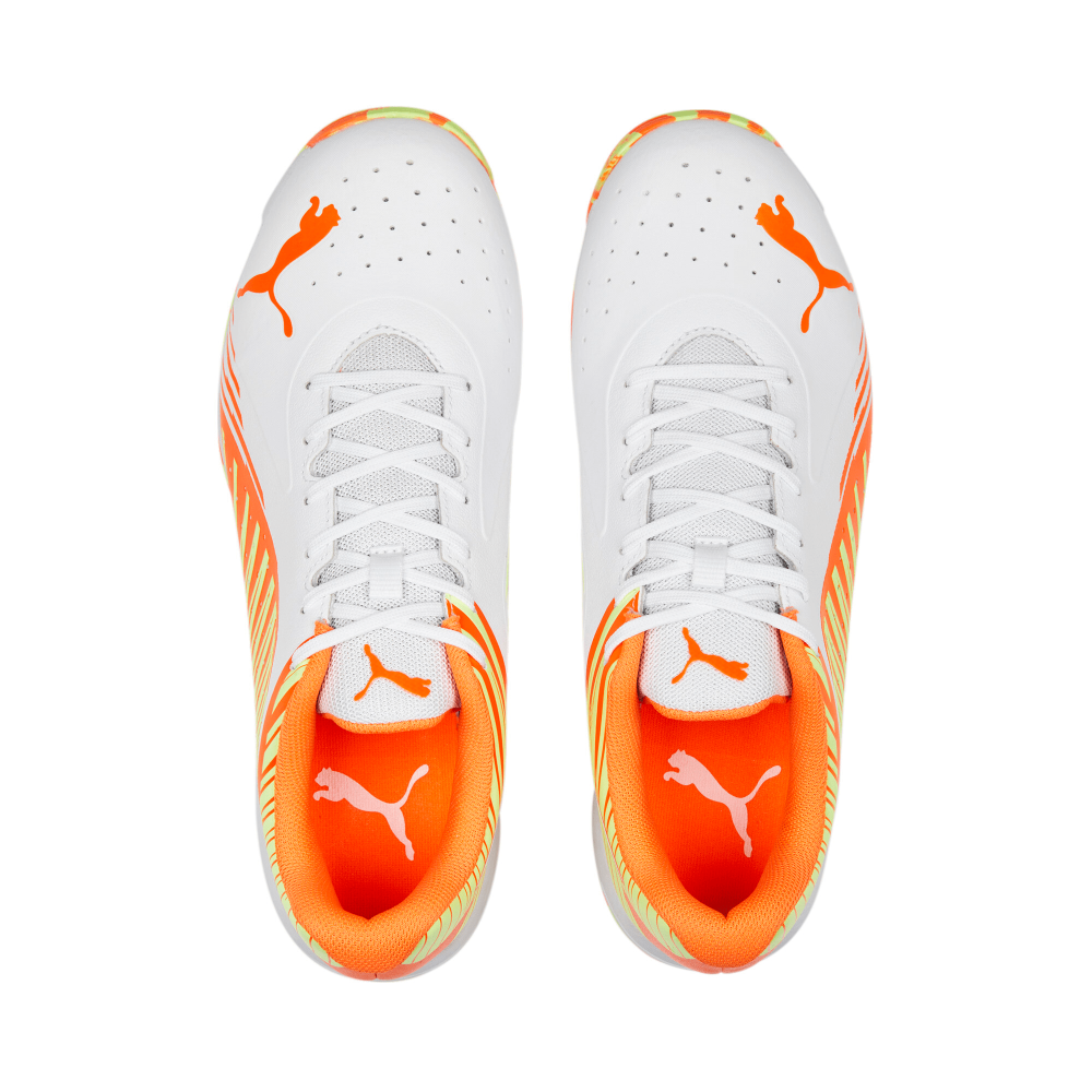 Puma 22 FH Rubber Unisex Cricket Shoes - PUMA White-Ultra Orange-Fast Yellow Puma 22 FH Rubber Unisex Cricket Shoes - PUMA White-Ultra Orange-Fast Yellow