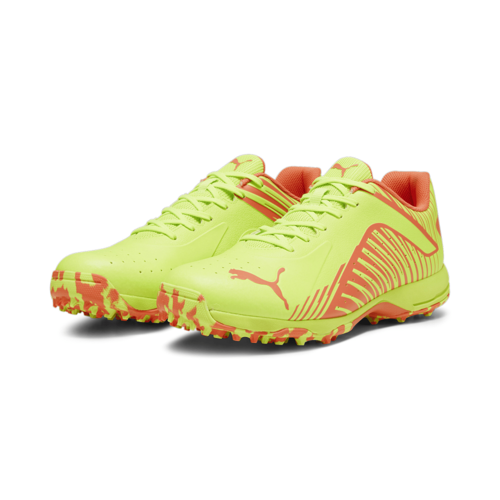 Puma 22 FH Rubber Unisex Cricket Shoes - Pro Green-Fire Orchid Puma 22 FH Rubber Unisex Cricket Shoes - Pro Green-Fire Orchid