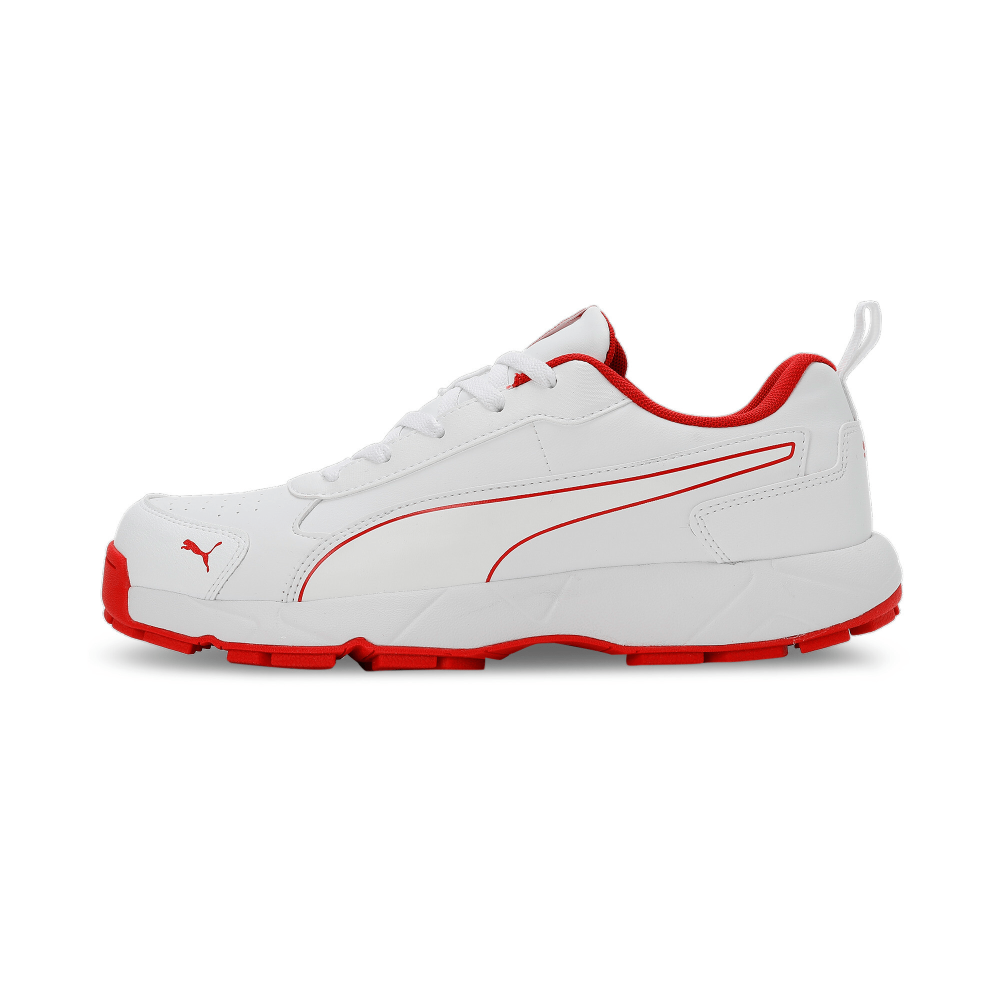 Puma Classic Cat Cricket Shoes - PUMA White-Grey Dawn-Red Blast Puma Classic Cat Cricket Shoes - PUMA White-Grey Dawn-Red Blast