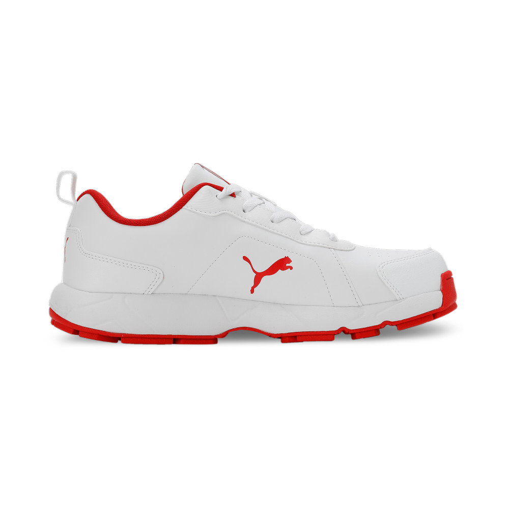 Puma Classic Cat Cricket Shoes - PUMA White-Grey Dawn-Red Blast Puma Classic Cat Cricket Shoes - PUMA White-Grey Dawn-Red Blast